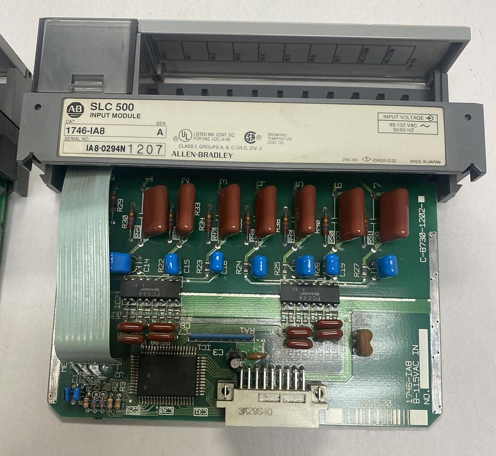 Used Allen-Bradley,1746-IA8,Ser A SLC 500 Input Module Lot Of 2