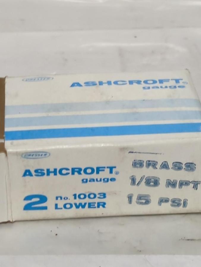 ASHCROFT,1003,GAUGE 1/8 NPT 15 PSI NOS