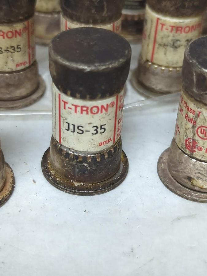 Used COOPER BUSSMANN,JJS-35 T-TRON 35 AMP FUSE LOT OF 15 PRE-OWNED