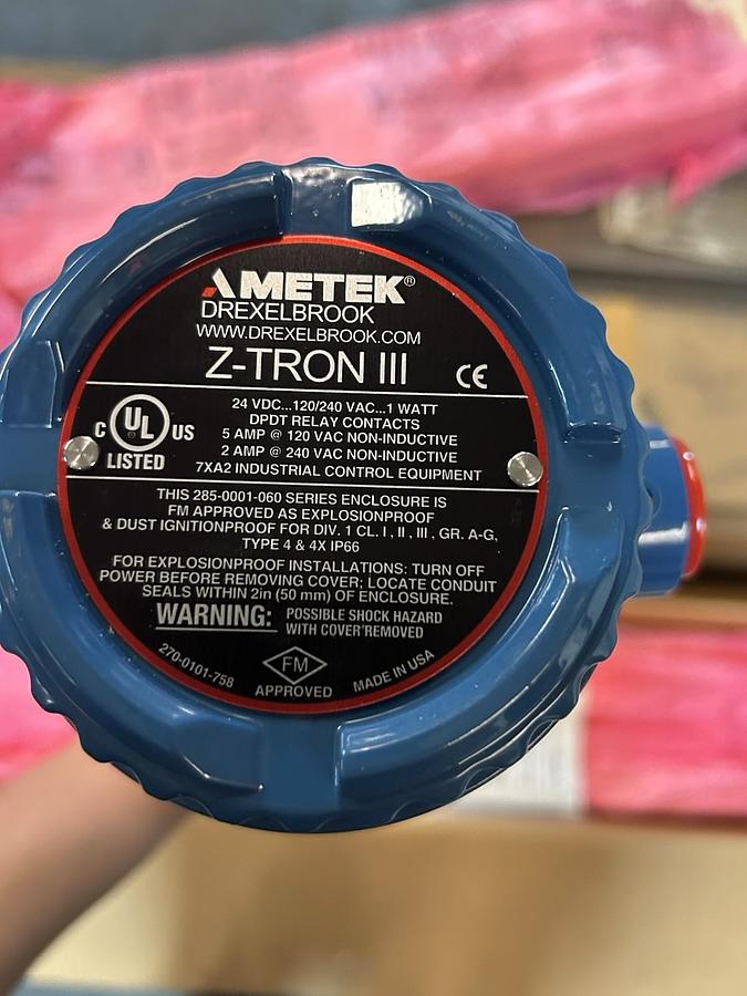 AMETEK DREXELBROOK,285-0001-060,Z-TRON III LEVEL SWITCH 24VDC 120/240V