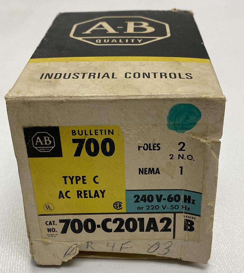 ALLEN BRADLEY,700-C201A2,SER B AC RELAY NOS