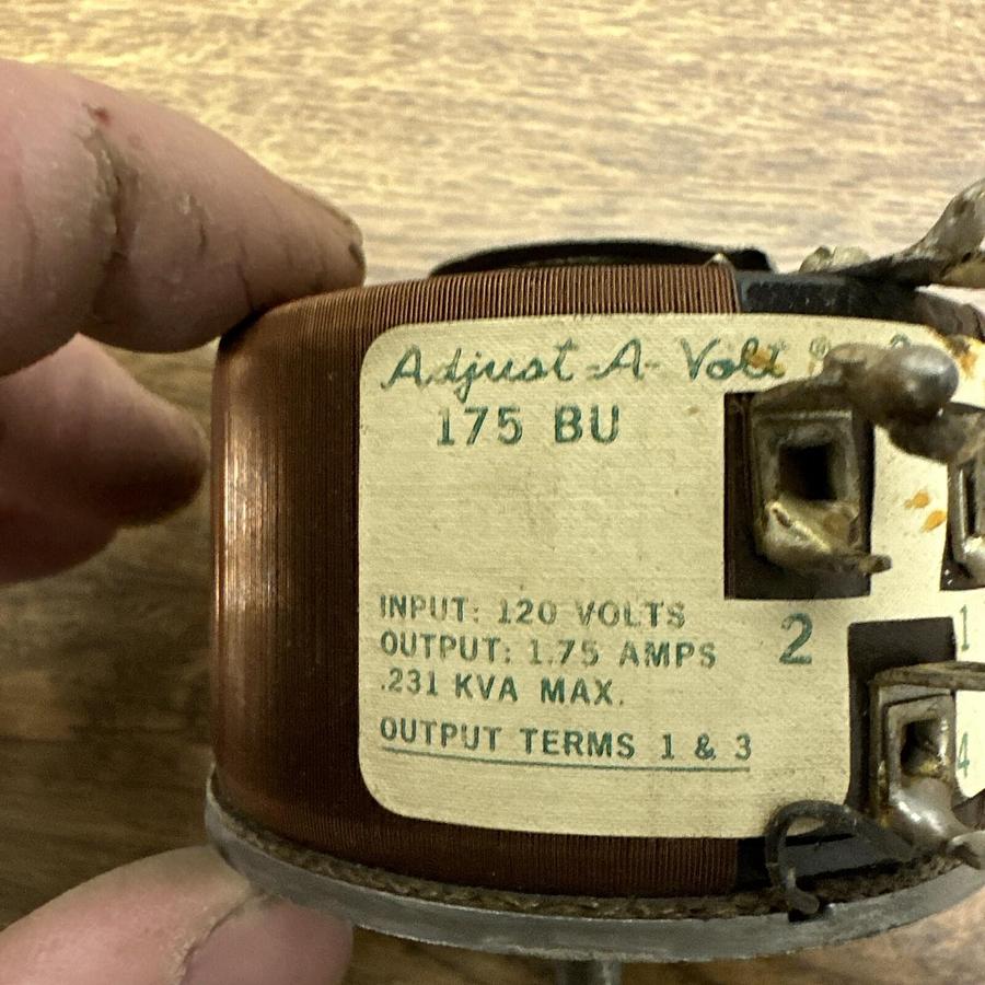 Used Staco,175 BU,Adjust-A-Volt Variable Transformer