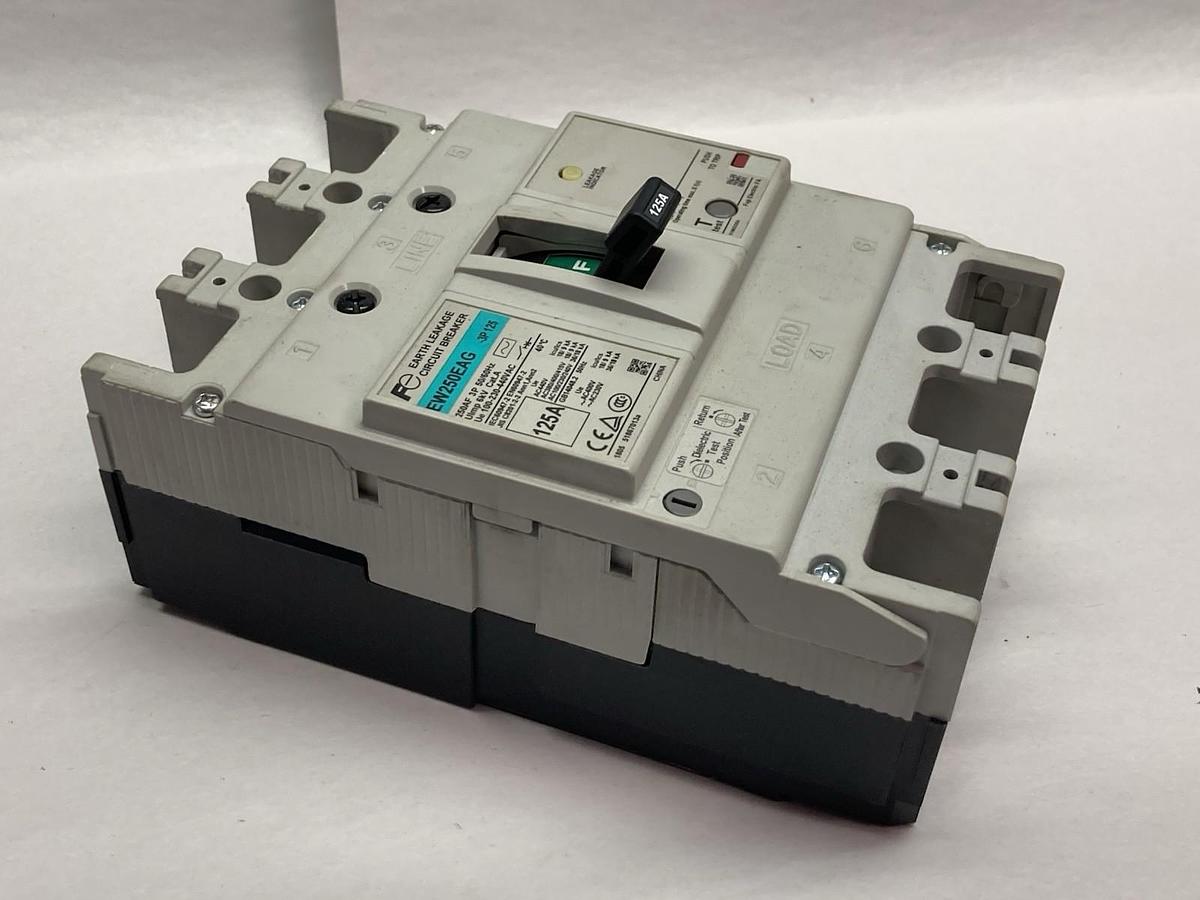 Used Fuji Electric,EW250EAG,3-Phase Earth Leakage Circuit Breaker 125A 100-230-440V