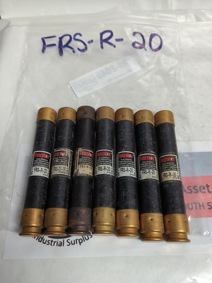 Used COOPER BUSSMANN,FRS-R-20,FUSETRON 20 AMP FUSE LOT OF 7 PRE-OWNED