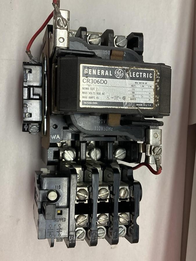 Used General Electric,CR306D0,Size 2 Magnetic Contactor 600Vac 45A