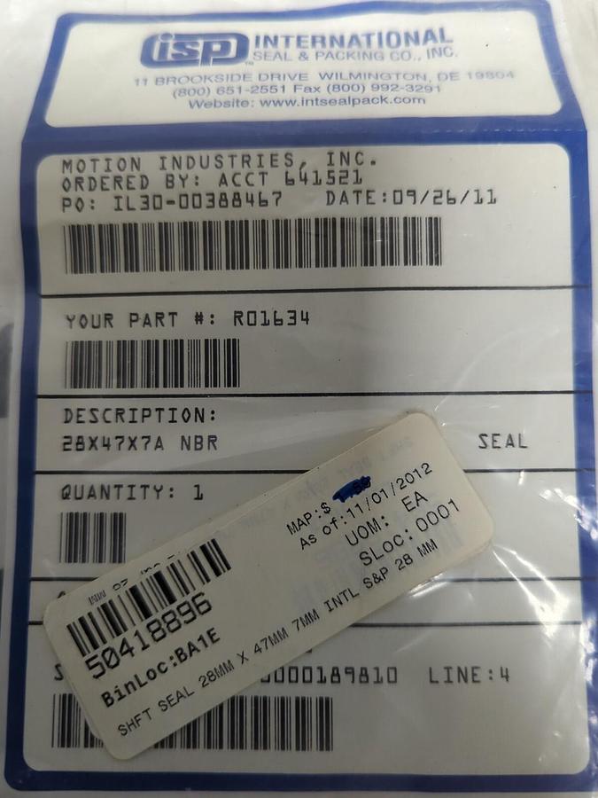 NBR,28X47X7A,SHAFT SEALS LOT OF 2 NOS