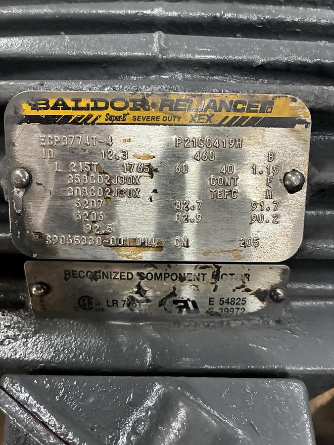 Used BALDOR,ECP3774T-4,SEVERE DUTY XEX MOTOR 10HP 1765RPM 3PH 215T