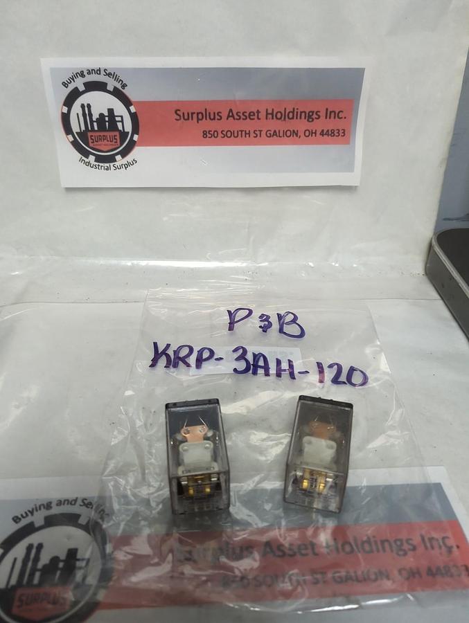 Used P&B,KRP3AH-120,PLUG IN RELAY 8-PIN LOT OF 2 PRE-OWNED