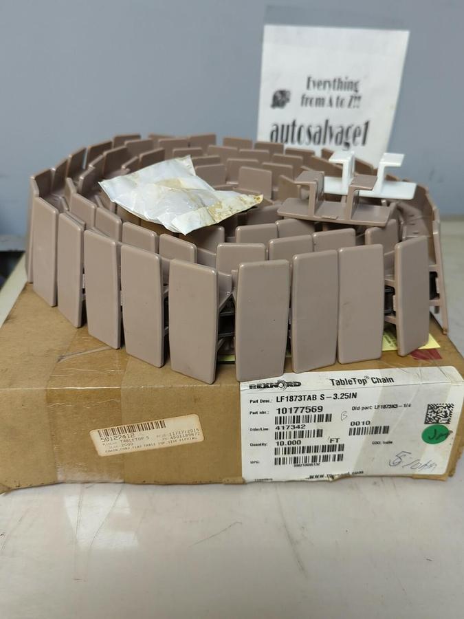 REXNORD,LF1873TAB-S-3.25  10177569,TABLE TOP CHAIN 10 FT NOS
