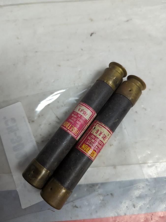 Used COOPER BUSSMANN,FRS-R-6,FUSETRON 6 AMP FUSE LOT OF 2 PRE-OWNED
