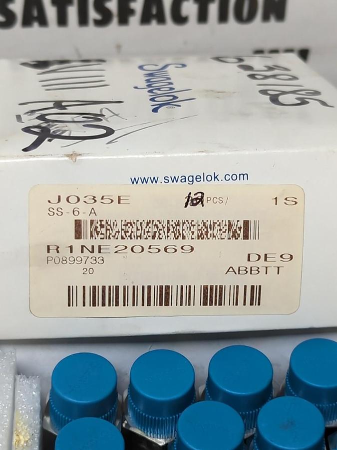 SWAGELOK,SS-6-A,STAINLESS STEEL PIPE ADAPTER 3/8MNPTX3/8FNPT LOT OF 12 NOS