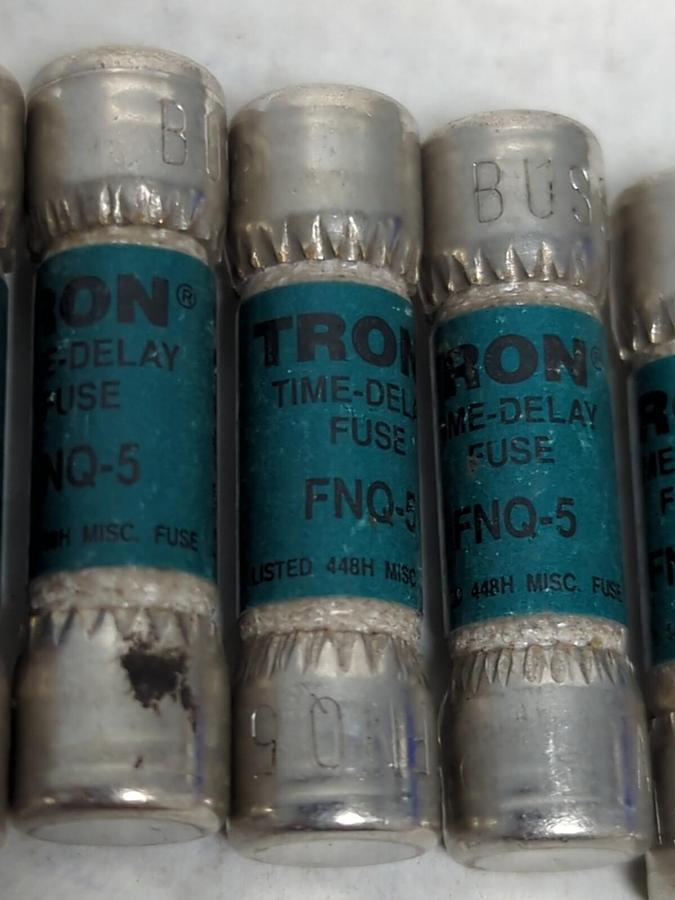 COOPER BUSSMANN,FNQ-5,TRON 5 AMP FUSE LOT OF 7 NOS