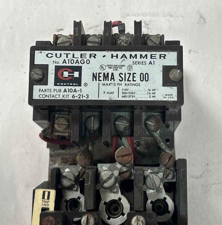 Used CUTLER-HAMMER,A10AG0,MOTOR STARTER SIZE 00