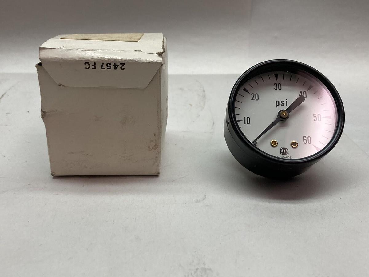 U.S. Gauge,2457 FC,Pressure Gauge 0-60 psi 1-1/2" Face