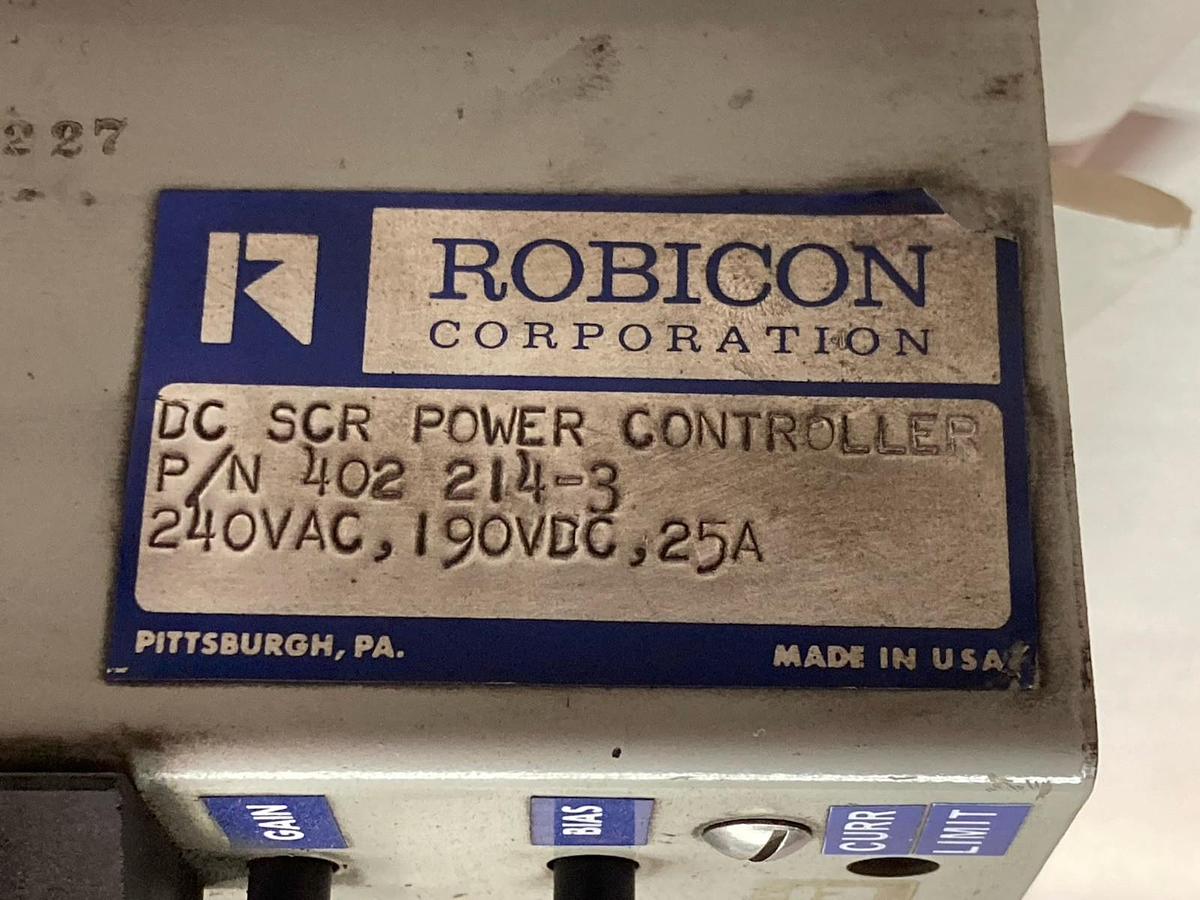 Used Robicon,402 214-3,DC SCR Power Controller 240Vac 190VDC 25A