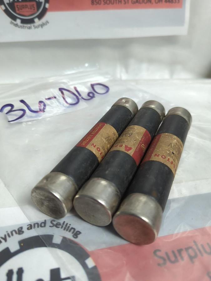 Used APPLETON,36-060,ONE-TIME FUSE 60 AMP LOT OF 3 PRE-OWNED