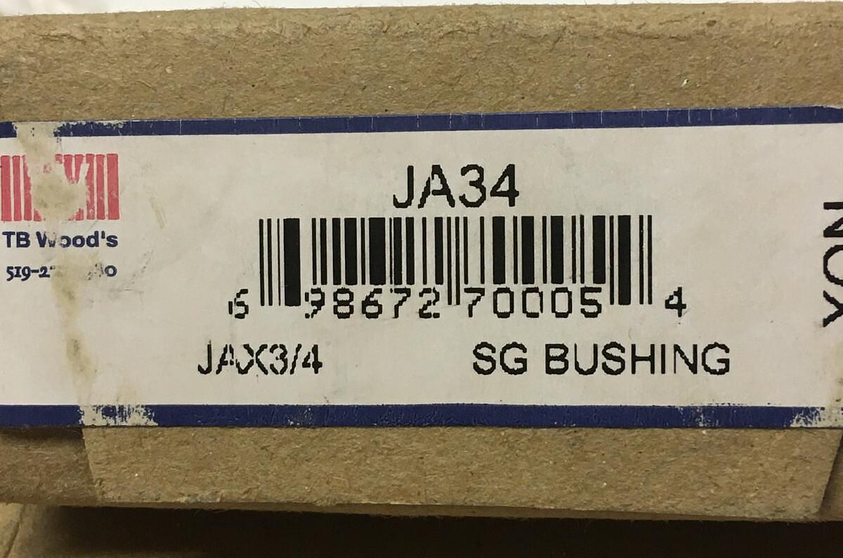 TB Woods,JA34,Sure Grip 3/4 Inch Bushing LOT OF 2