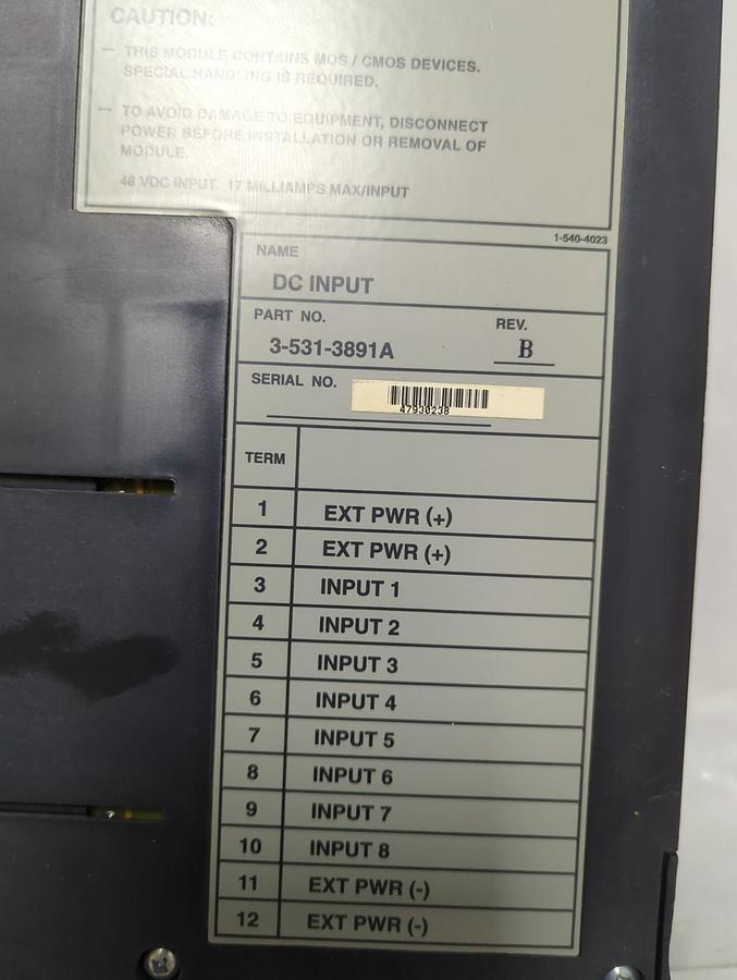 Used CINCINNATI MILACRON,3-531-3891A,DC INPUT MODULE PRE-OWNED