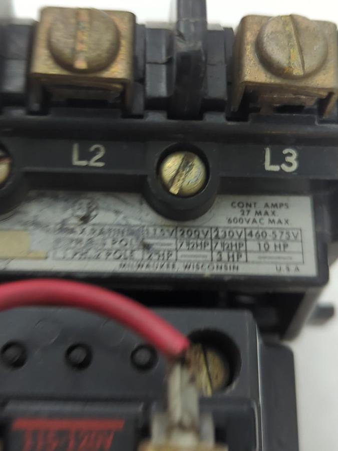 Used ALLEN-BRADLEY,509-600,MOTOR STARTER SIZE 1 PRE-OWNED