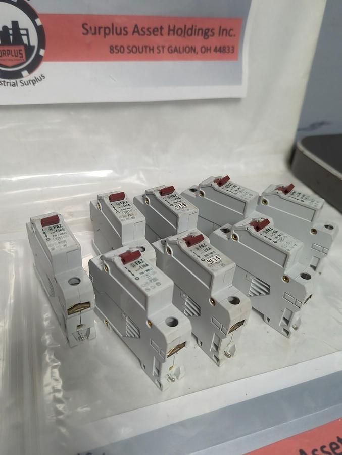 Used MOELLER,FAZ L16A,CIRCUIT BREAKER 1P 220/380 AC LOT OF 8 PRE-OWNED