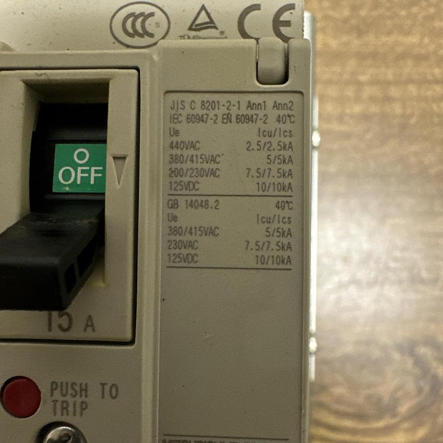 Used Mitsubishi,NF32-SVF,Circuit Breaker 15Amp