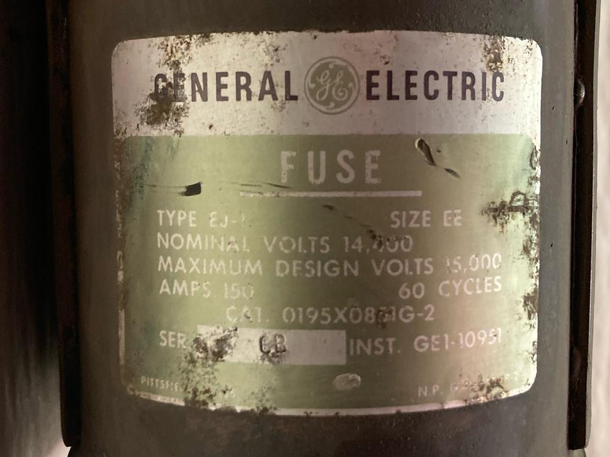 Used General Electric,Type EJ-1 0195X851G-2, Size EE Fuse 150A 14,400V