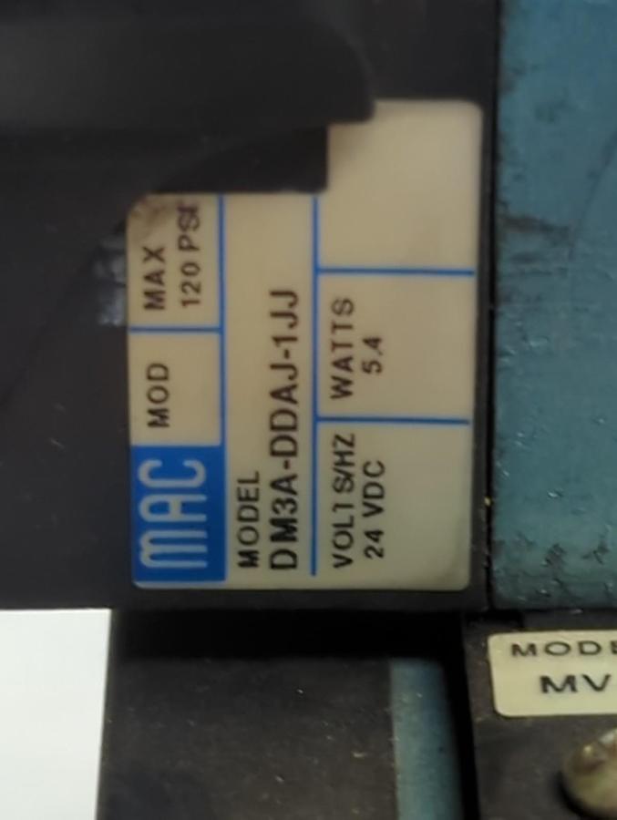Used MAC VALVES,MV-B2A-AHAC-DM-DDAJ-1JJ,SOLENOID VALVE 30-120PSI PRE-OWNED