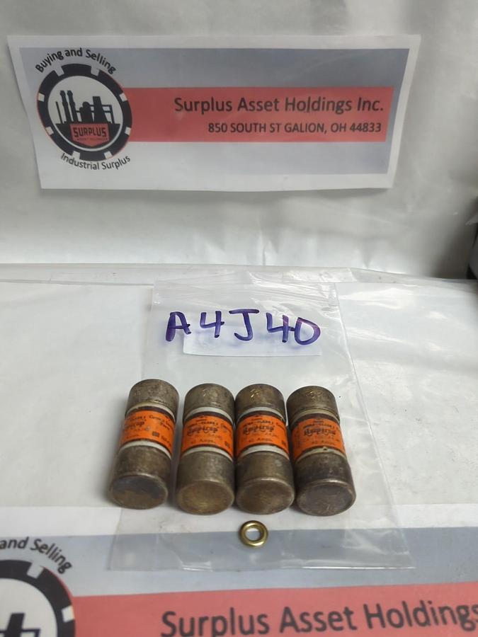 Used CHASE SHAWMUT,A4J40,AMP-TRAP 40 AMP FUSE LOT OF 4 PRE-OWNED