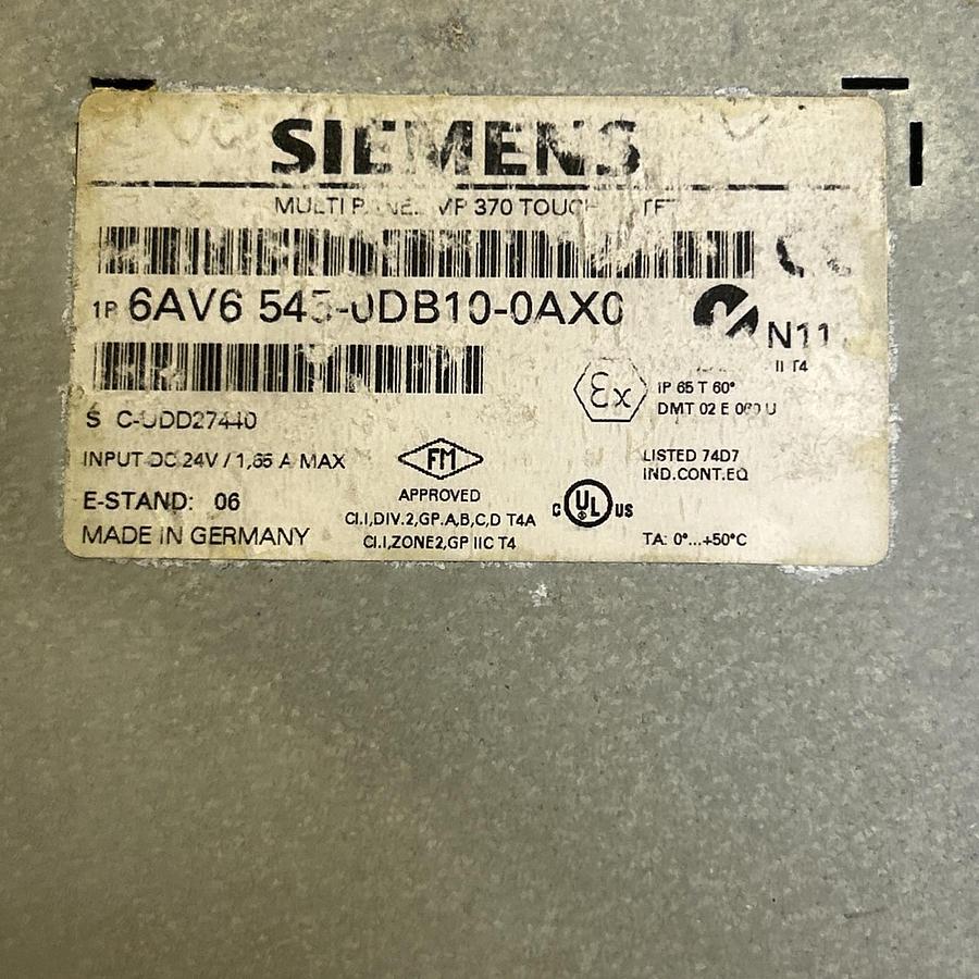 Used SIEMENS,6AV6545-0DB10-0AX0,SIMATIC MULTI TOUCH PANEL