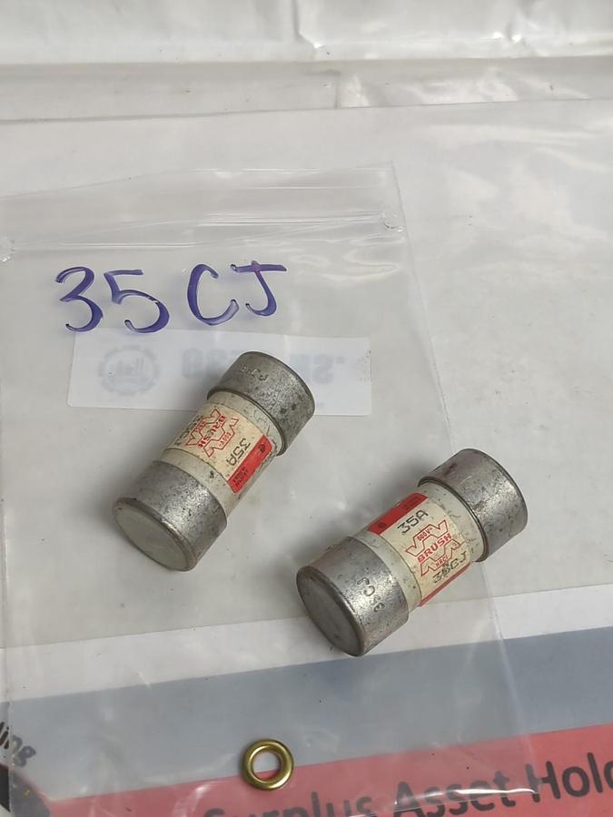 Used BRUSH,35CJ,FUSE 35 AMP LOT OF 2 PRE-OWNED
