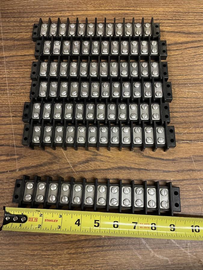 Used Cinch Jones,12 Way 2 Row Position,Barrier Terminal Strip Block Lot of 7