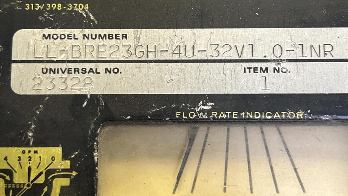 Used UNIVERSAL FLOW MONITORS,LL-BRE23GH-4U-32V1.0-1NR,FLOW METER