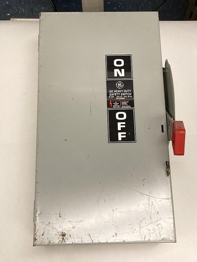 Used General Electric,THN3362JW,Heavy Duty Safety Switch Model 10 60A 600Vac
