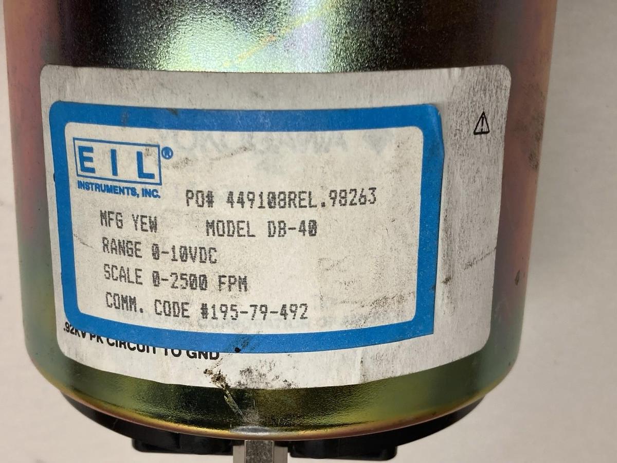 Used EIL Instruments,Model DB-40,Panel Mount Meter 0-10VDC Scale 0-2500 FPM