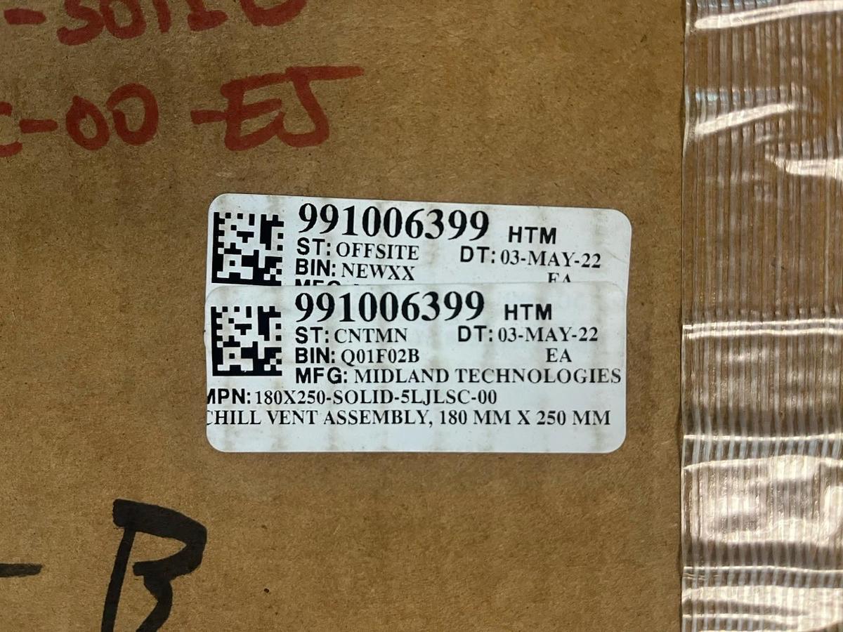 MIDLAND,180X250-SOLID-5LJLSC,DIE CASTING CHILL VENT ASSEMBLY SET OF 2