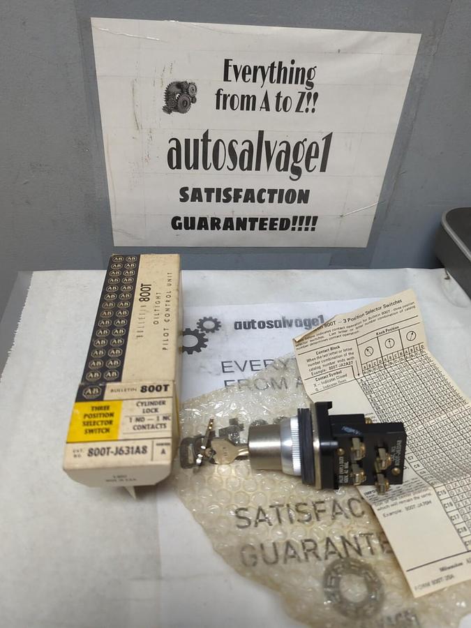 ALLEN BRADLEY,800T-J631A8,SERIES A KEYED CYLINDER LOCK 3 POSITION NOS