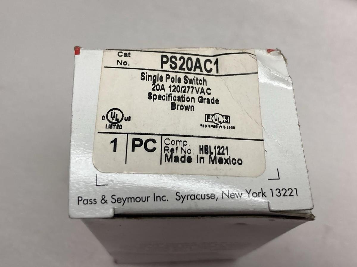 Pass & Seymour,PS20AC1,Single Pole Switch 20A 120/277Vac Rev C
