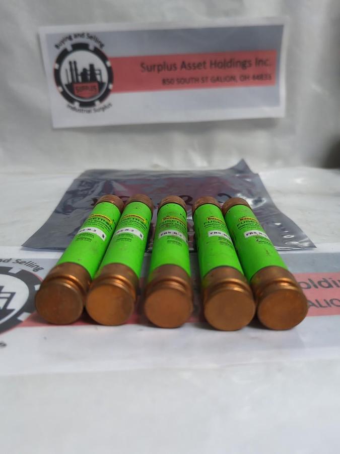 Used COOPER BUSSMANN,FRS-R-2,FUSETRON 2 AMP FUSE LOT OF 5 PRE-OWNED