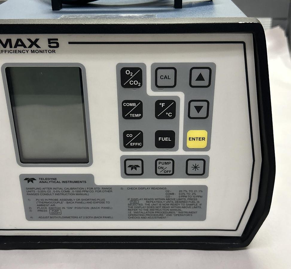 Used TELEDYNE ANALYTICAL INSTRUMENTS,MAX5,PORTABLE COMBUSTION EFFICIENCY ANALYZER