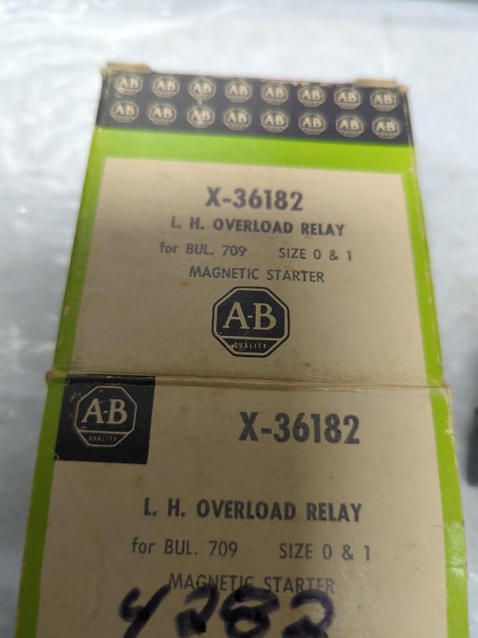 ALLEN BRADLEY,X-36182,L.H. OVERLOAD RELAY SIZE 0 & 1 NOS