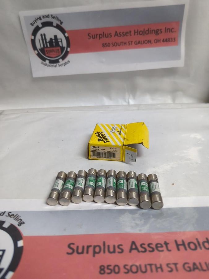 COOPER BUSSMANN,FNM-8,FUSETRON 8 AMP FUSES BOX OF 10 NOS