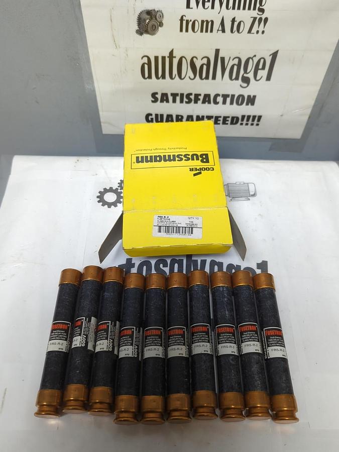 COOPER BUSSMANN,FRS-R-2,FUSETRON 2 AMP FUSES BOX OF 10 NEW