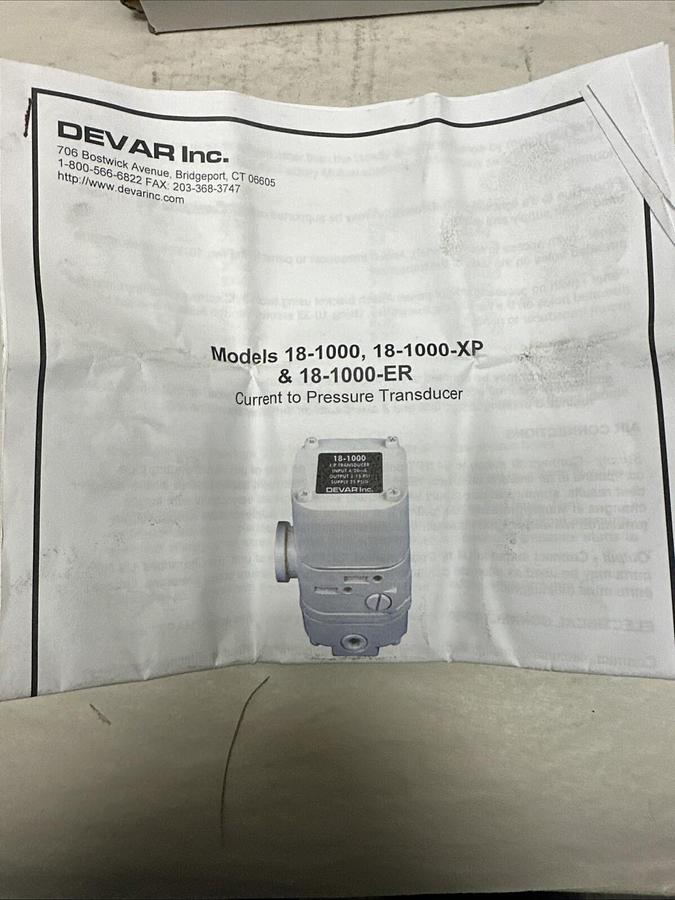 Devar,18-1000,I/P Transducer