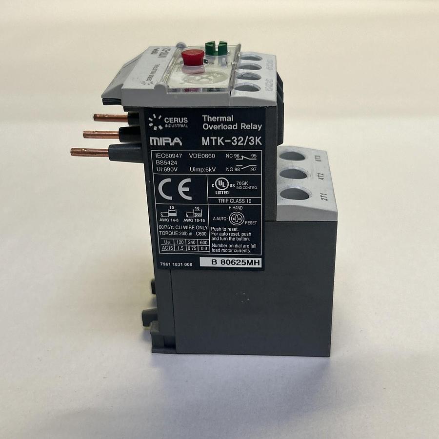 Used CERUS,MTK-32/3K,THERMAL OVERLOAD RELAY