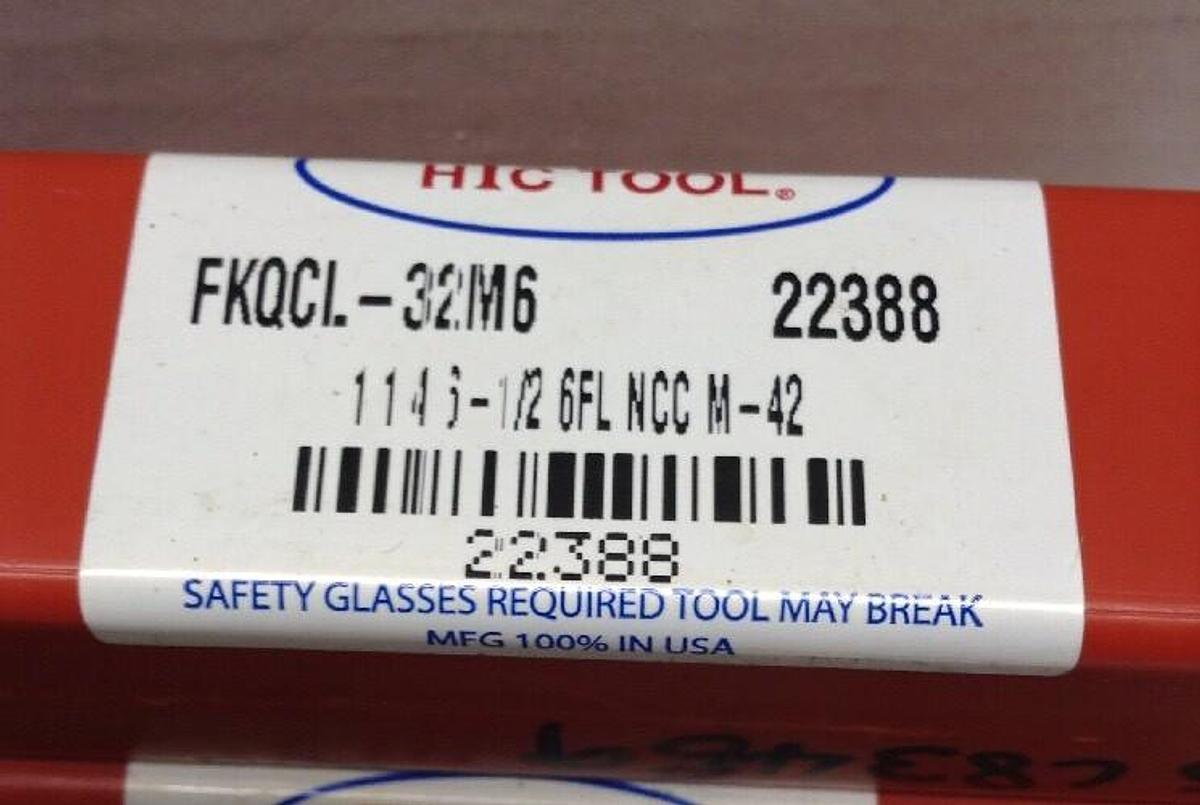 HTC,FKQCL-32M6,Tool Hog Mill Drill Bit Six-Flute 4-Inch length 1-Inch Diameter