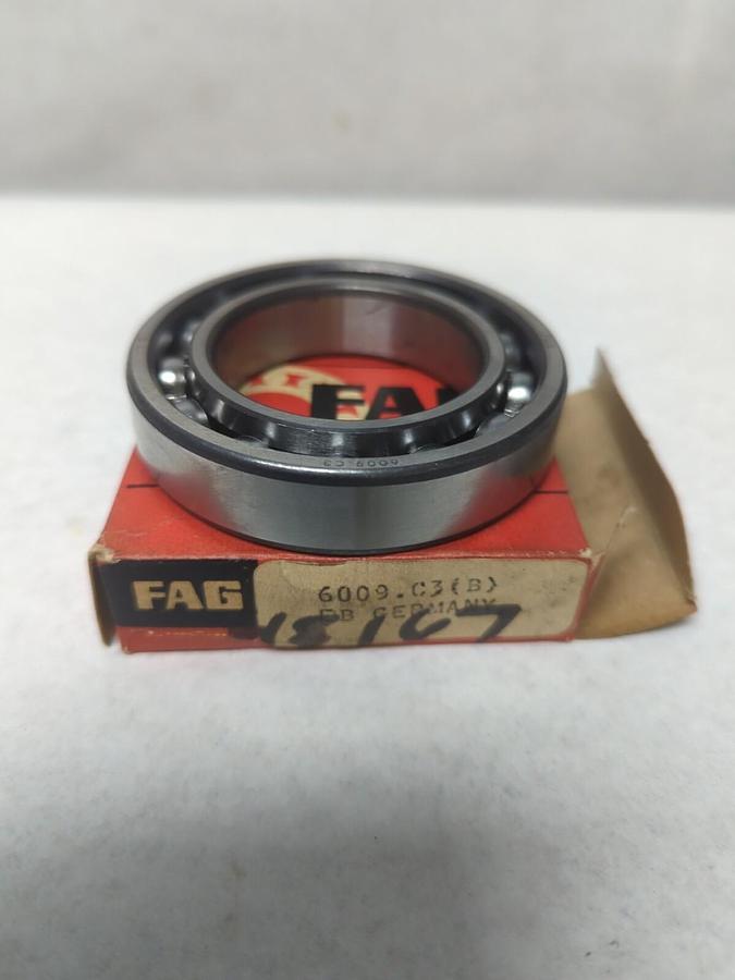 FAG,6009-C3,DEEP GROOVE BALL BEARING 45MM I.D. NOS