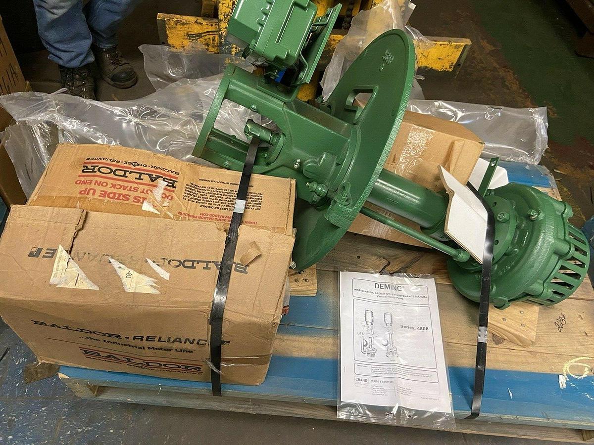 Used Deming,4508,Vertical Sump Pump 1-1/4S 13306062A Dia 10.75 1-1/2HP 1725RPM