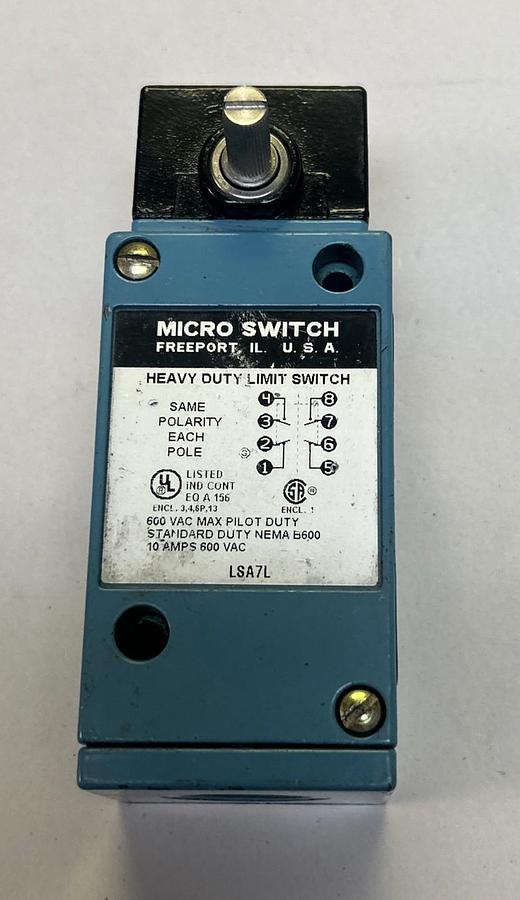 Used HONEYWELL MICRO SWITCH,LSA7L,LIMIT SWITCH 10A 600V