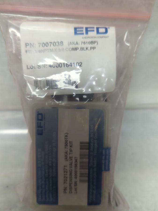 NORDSON EFD,7007038/7021271,TUBE FITTING 1/8PTMX3/8 COMP.BLK.PP & DISP VALVE KIT