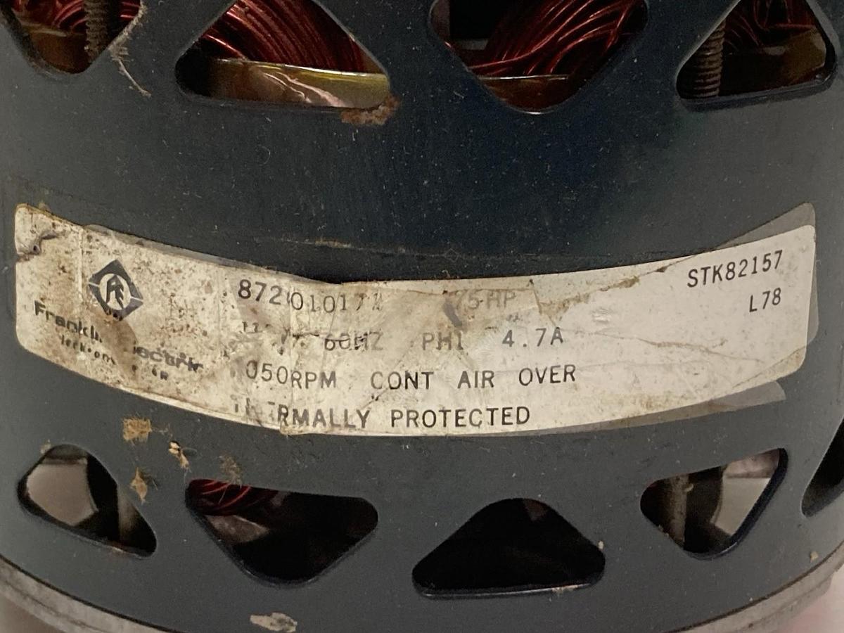 Used Franklin Electric,8726010171,Motor 1/5HP 1050RPM 4.7A 60Hz